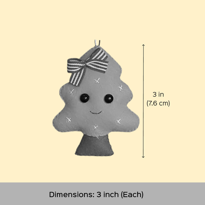 8 Pc | Handmade Felt Ornaments For Christmas Tree Decoration