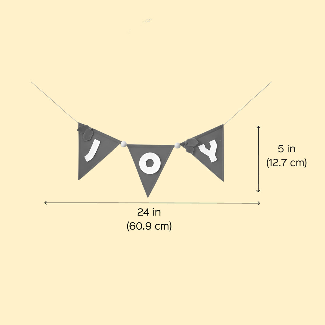 Handmade Red & Green "Joy" Felt Bunting For Christmas Decoration