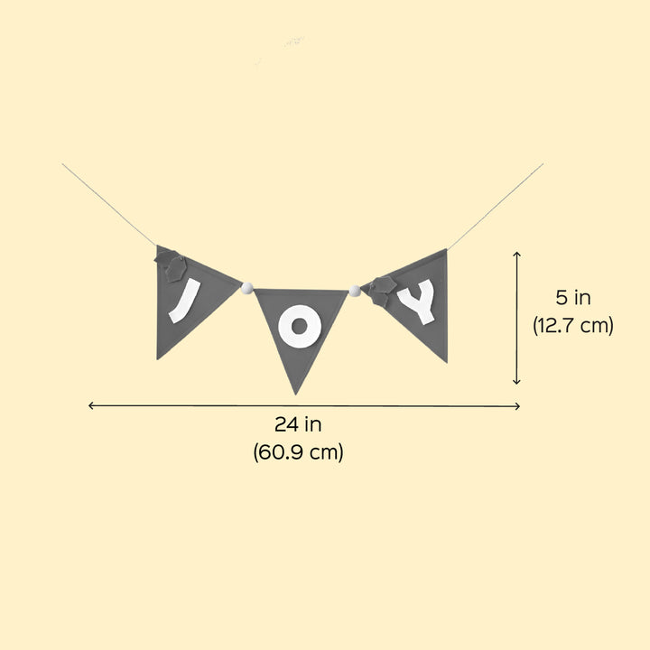Handmade Red & Green "Joy" Felt Bunting For Christmas Decoration