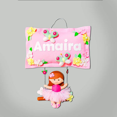 Hand-stitched Felt Nameplate with Swing