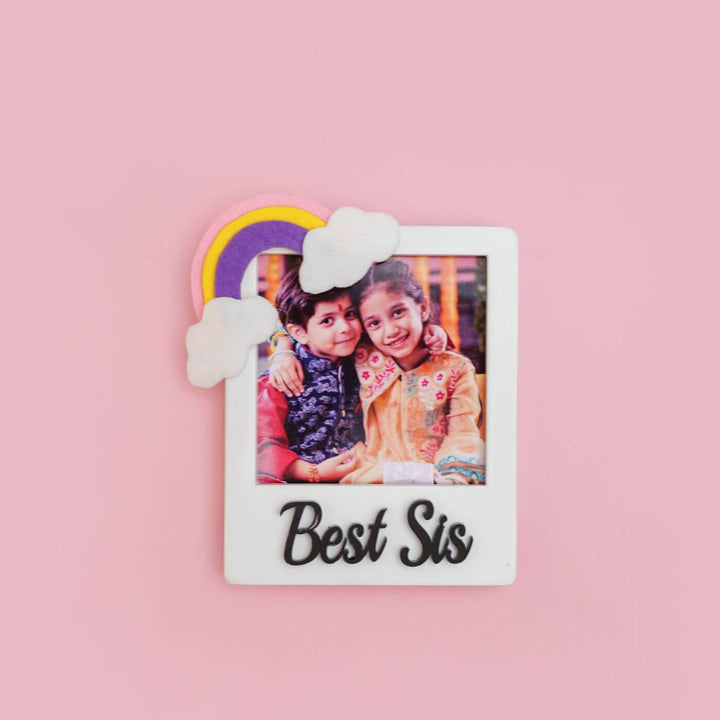 Personalized Best Sibling Fridge Magnet with Photo