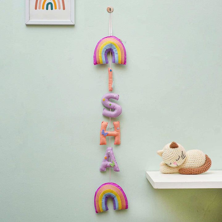 Personalized Handmade Rainbow Vertical Felt Bunting for Kids