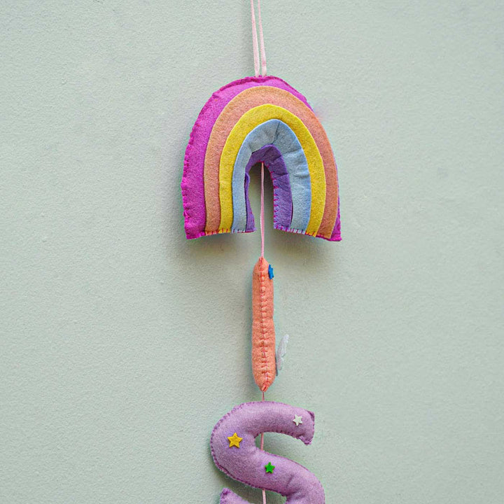 Personalized Handmade Rainbow Vertical Felt Bunting for Kids