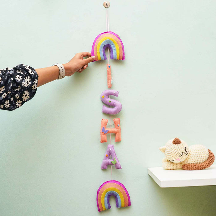 Personalized Handmade Rainbow Vertical Felt Bunting for Kids