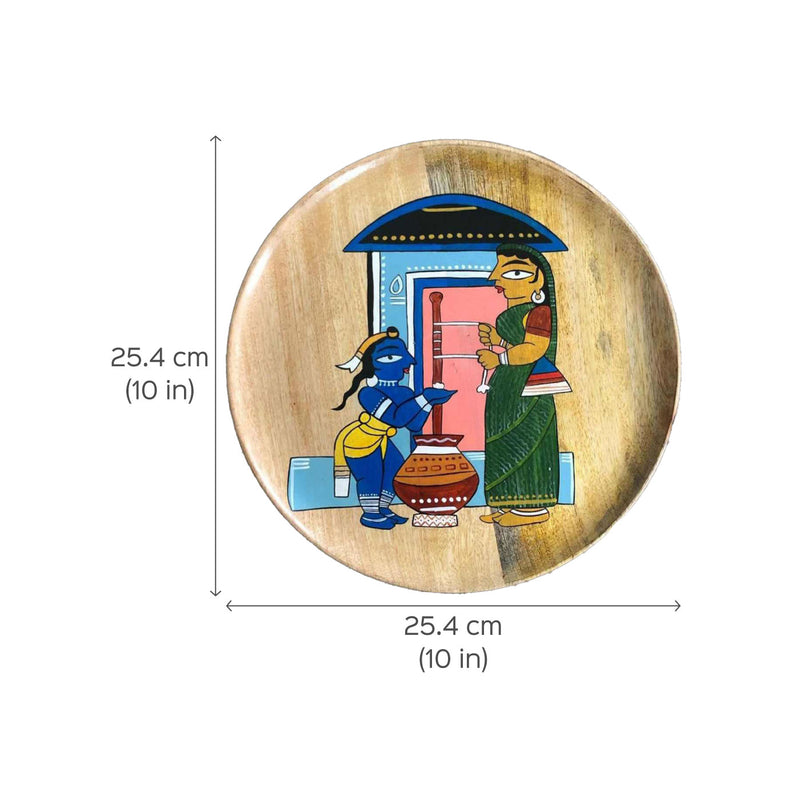 Handpainted Mango Wood Wall Plate