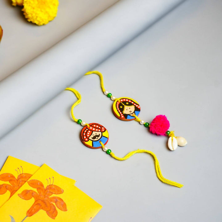 Personalized Terracotta Kulhads & Rakhi Set