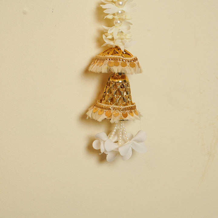 Handmade Realistic White & Golden Floral Hanging