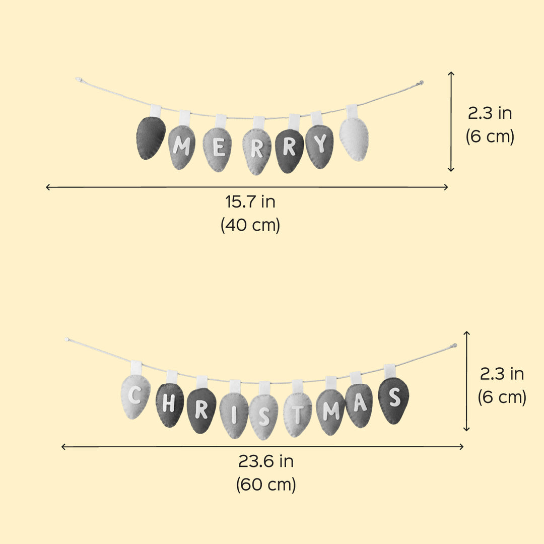 Handmade "Merry Christmas" Felt Bunting For Wall Decoration