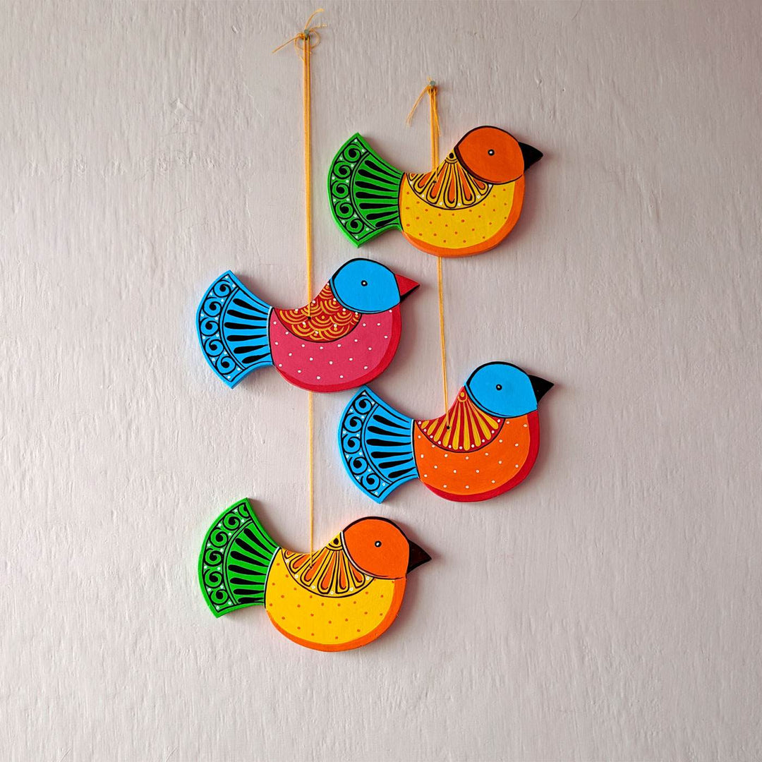 Handpainted Bird String Wall Hangings