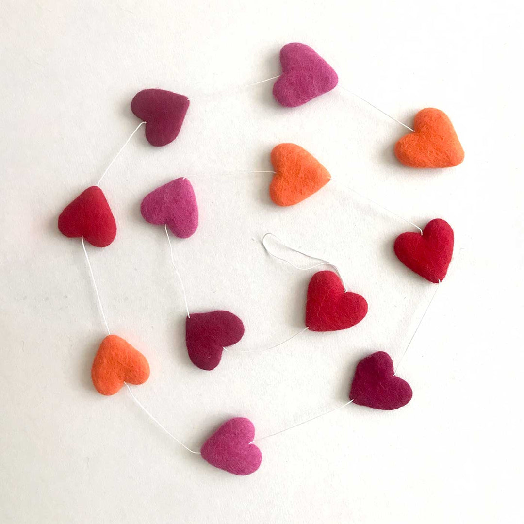 Handmade Multicolor Hearts Felt Garland/Hanging