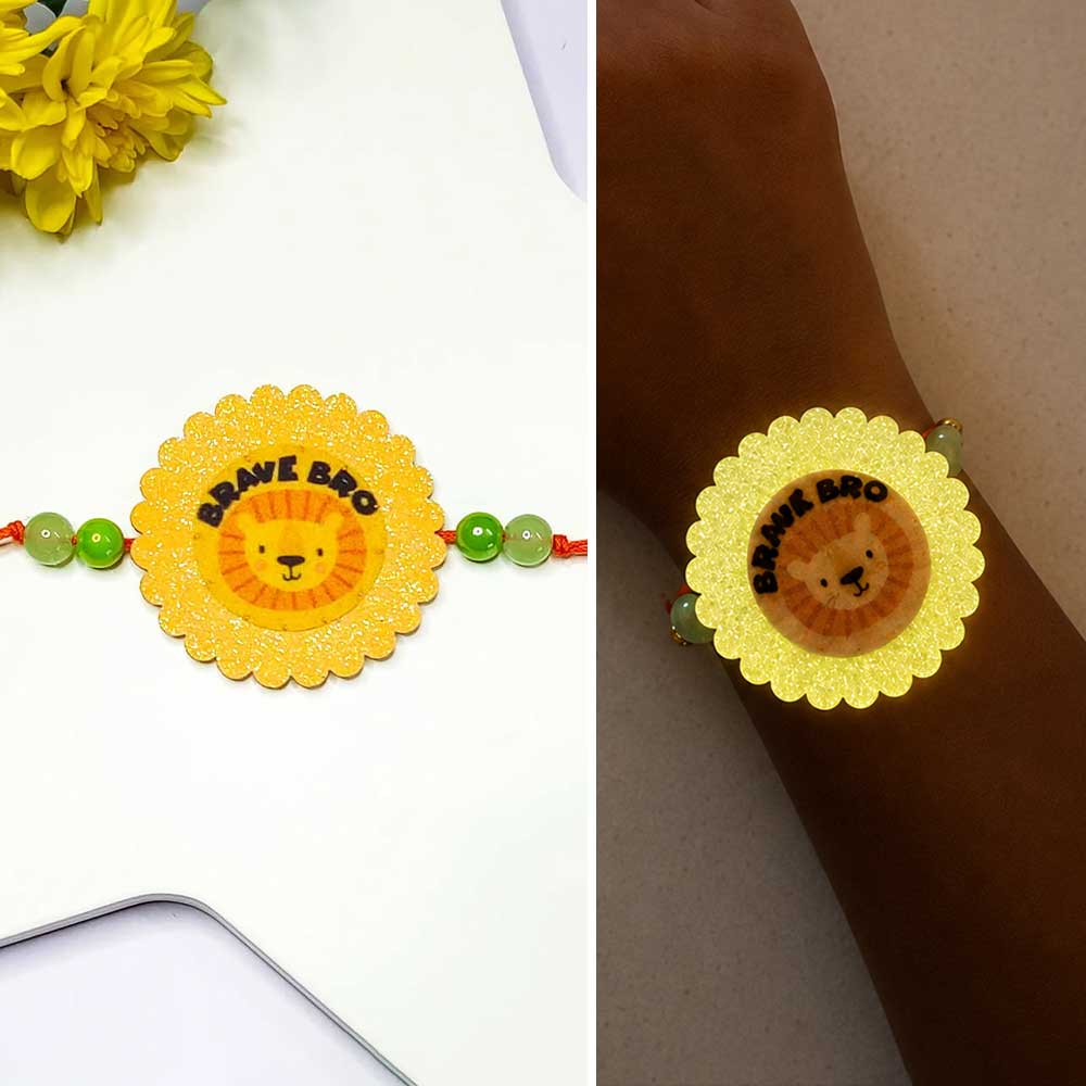 Brave bro Lion Rakhi- Glow in the dark