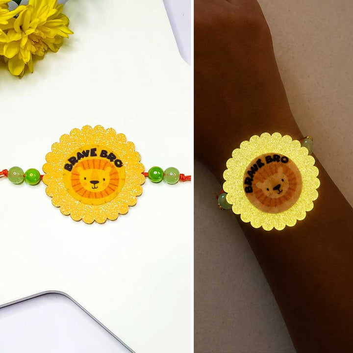 Brave bro Lion Rakhi- Glow in the dark