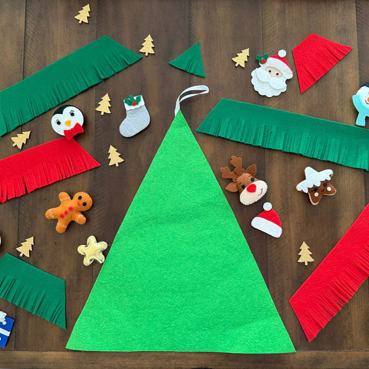 1 Tree And 23 Elements | DIY Felt Ornament Tree Set