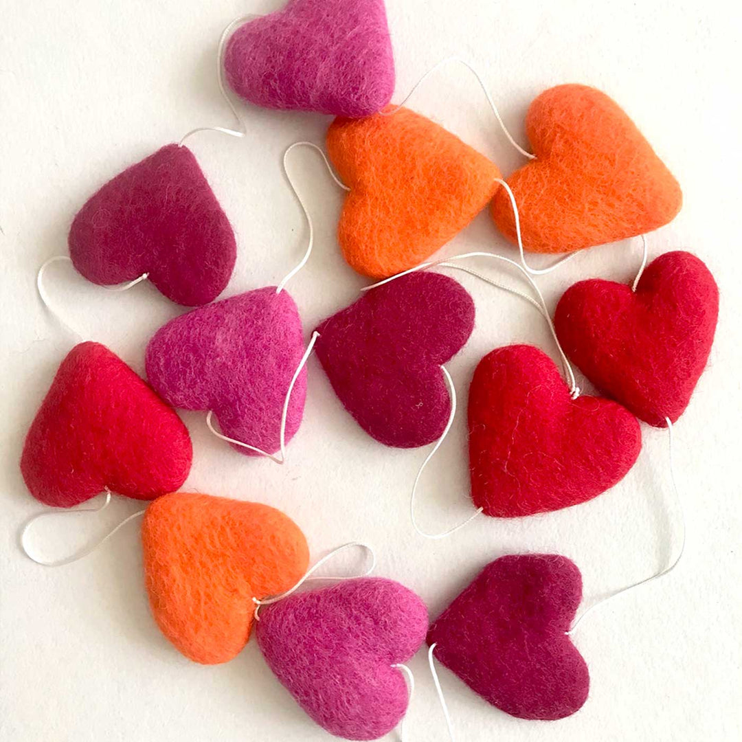 Handmade Multicolor Hearts Felt Garland/Hanging