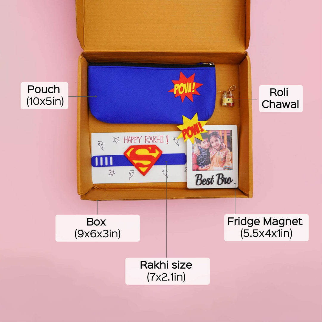 Kid's Rakhi Hamper with Pouch and Fridge Magnet