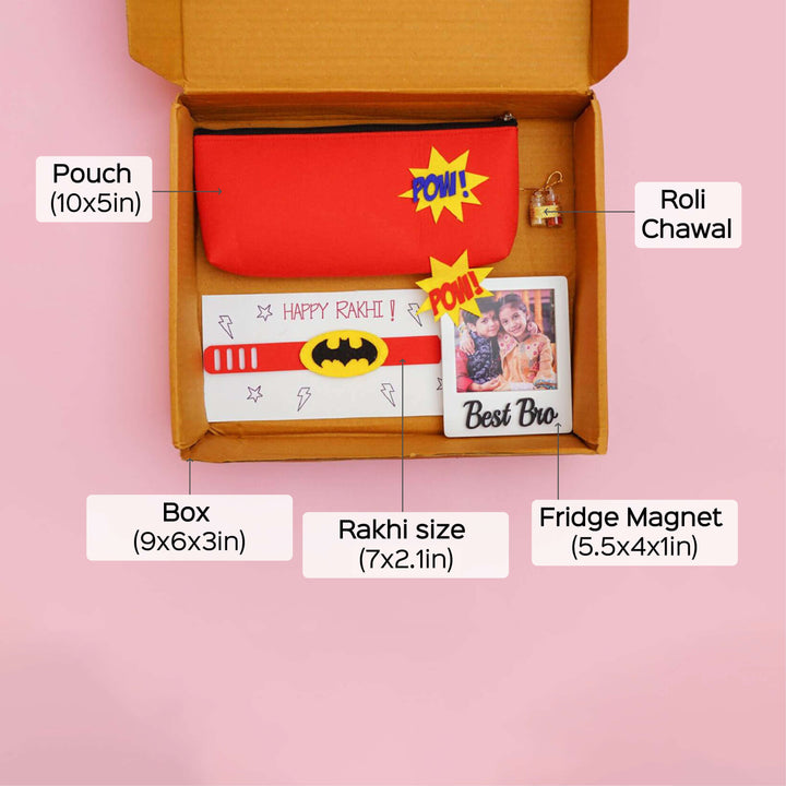 Kid's Rakhi Hamper with Pouch and Fridge Magnet