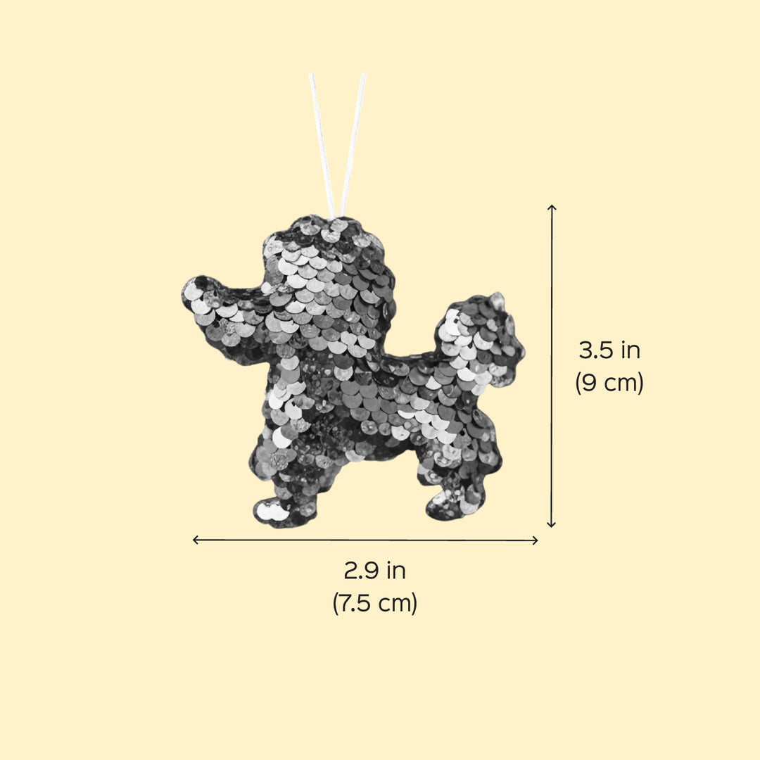 Handmade Sequin Dog Ornament For Christmas Decoration