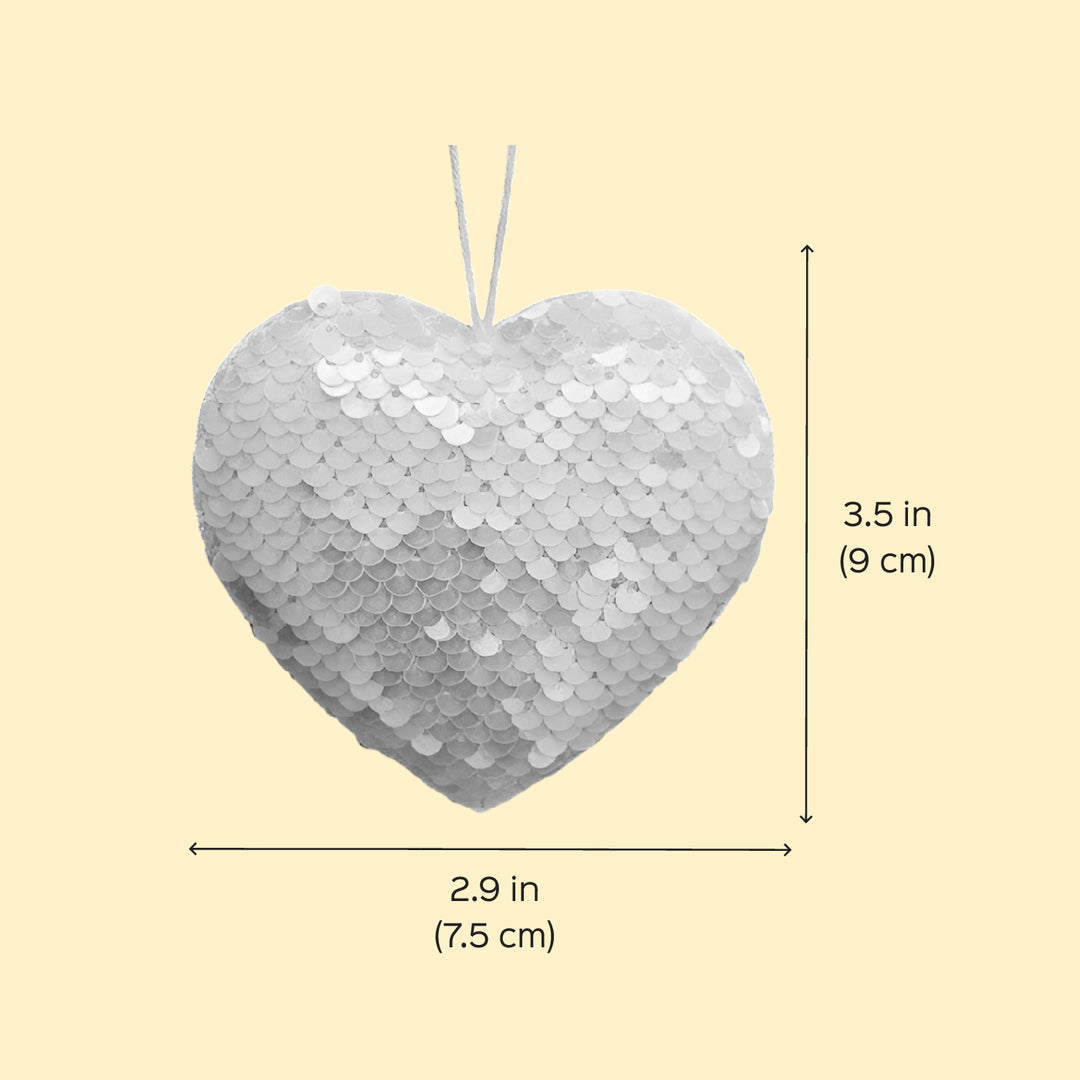 Handmade Sequin Heart Ornament For Christmas Decoration