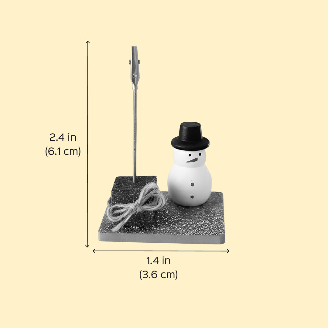Little Snowman Theme Wooden Photo Holder Stand