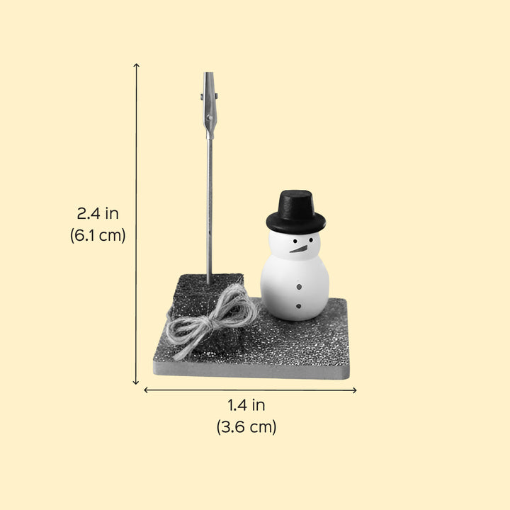 Little Snowman Theme Wooden Photo Holder Stand
