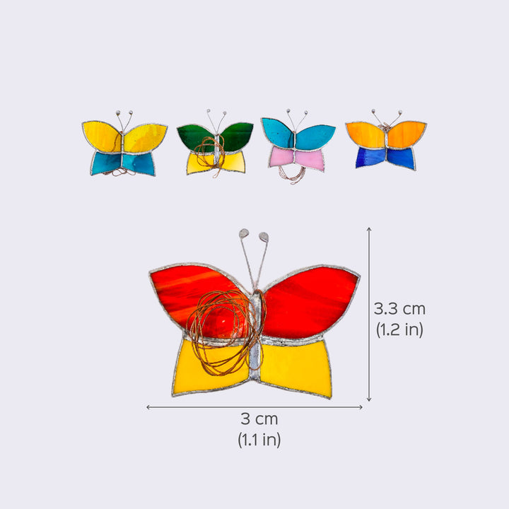 Handcrafted Stained Glass Hanging Suncatcher Butterfly - Zwende