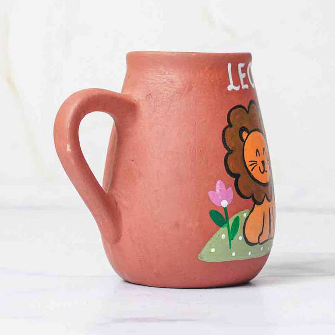 Personalized Hand-painted Leo Zodiac Sign Terracotta Mug