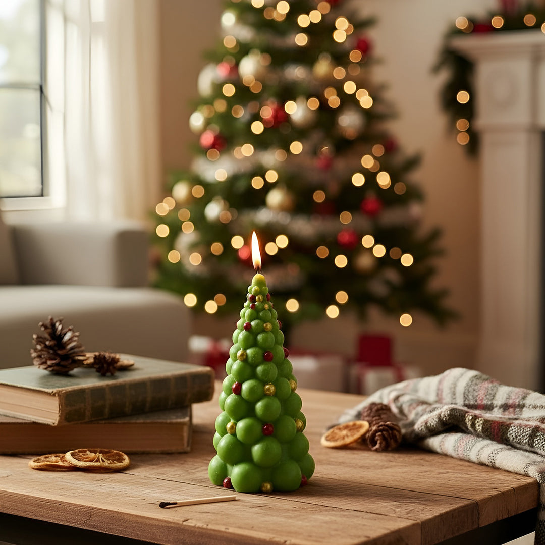 Handmade Bubble Christmas Tree Soy Wax Candle