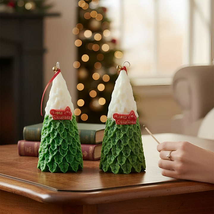 2 pc | Handmade Christmas Tree Soy Wax Candles