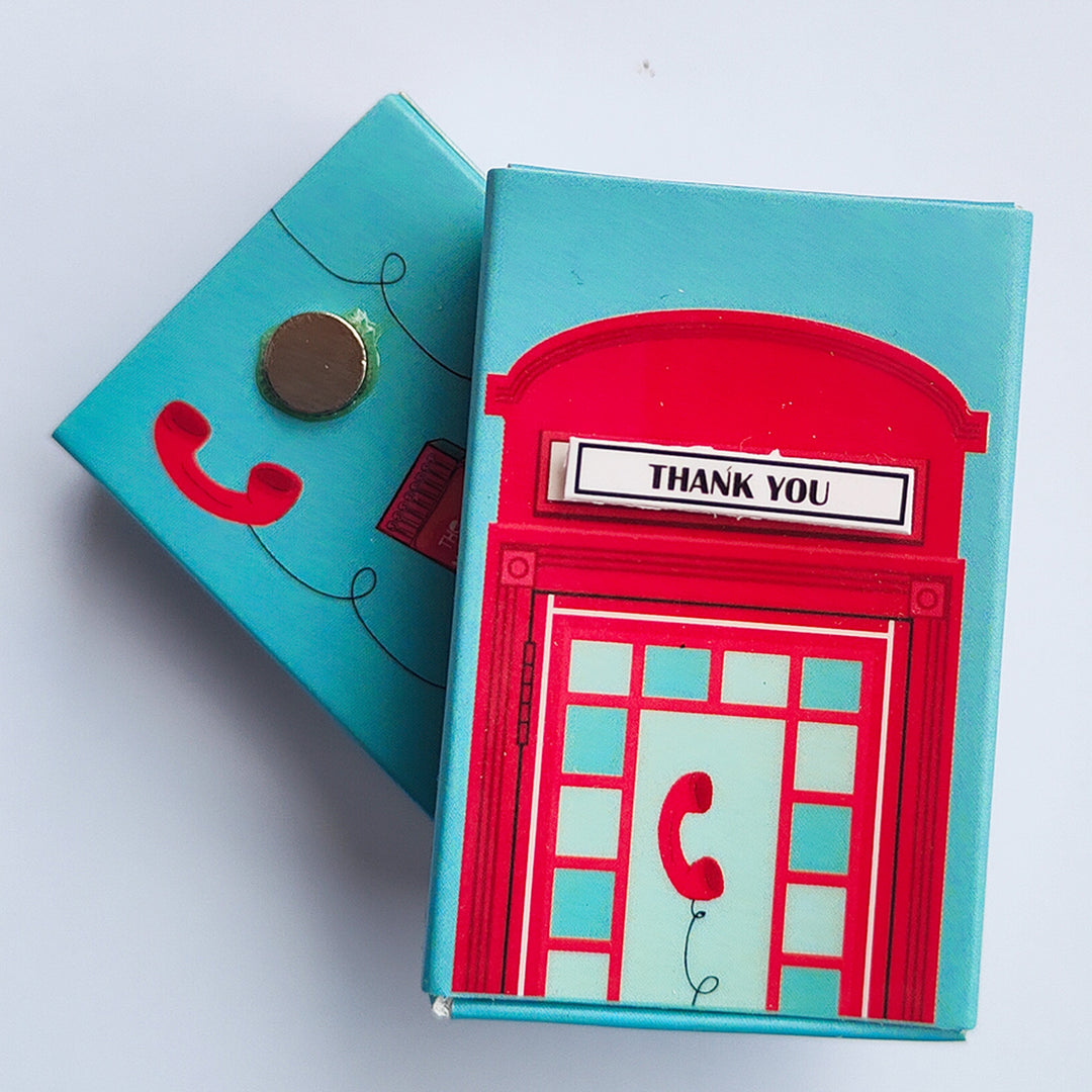 Handmade Telephone Booth Paper Fridge Magnet