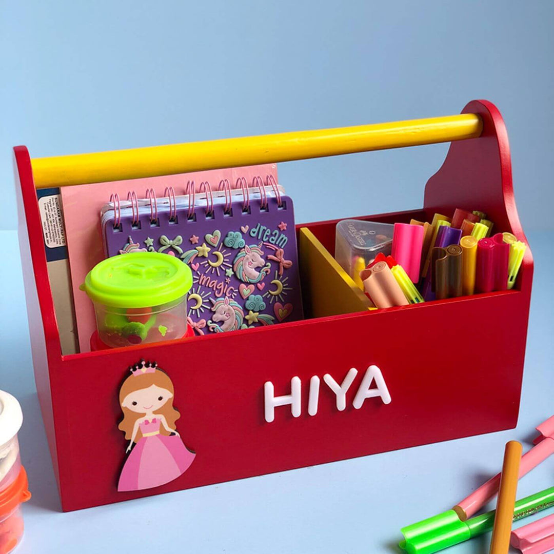 Personalized Wooden Storage Caddy For Kids