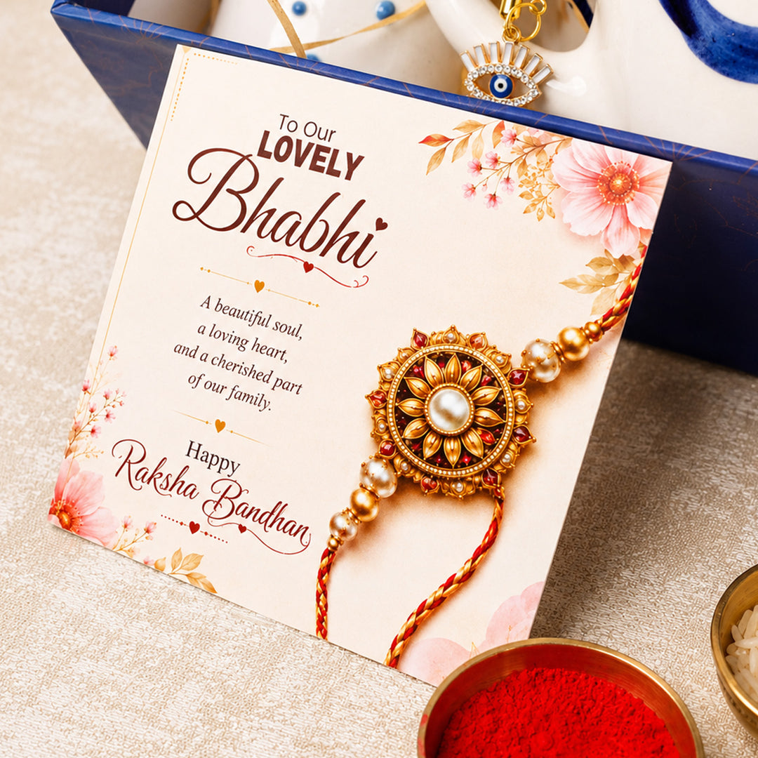 "Planter Paglu" Decorative Resin Planter Rakhi Hamper With Rakhi Set & Roli Chawal For Bhaiya Bhabhi