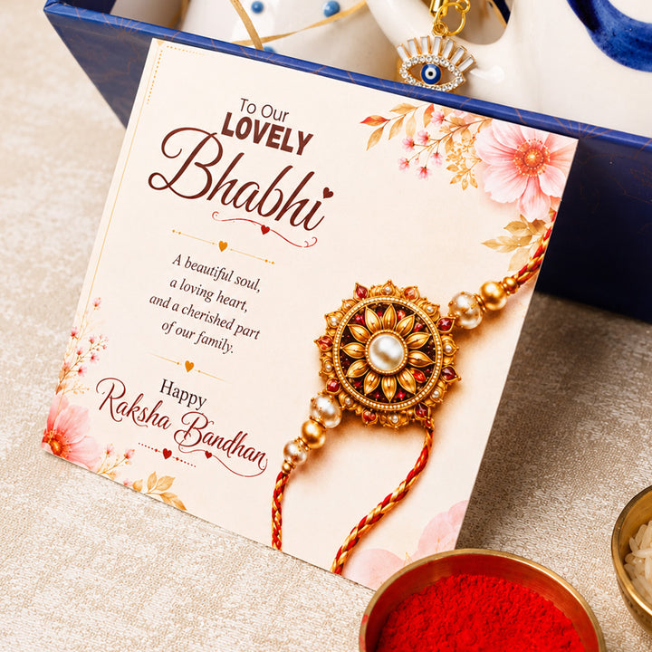 "Planter Paglu" Decorative Resin Planter Rakhi Hamper With Rakhi Set & Roli Chawal For Bhaiya Bhabhi