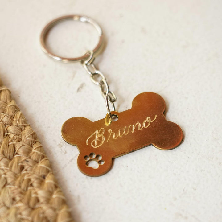 Personalized Bone Shaped Metal Dog Key Chain