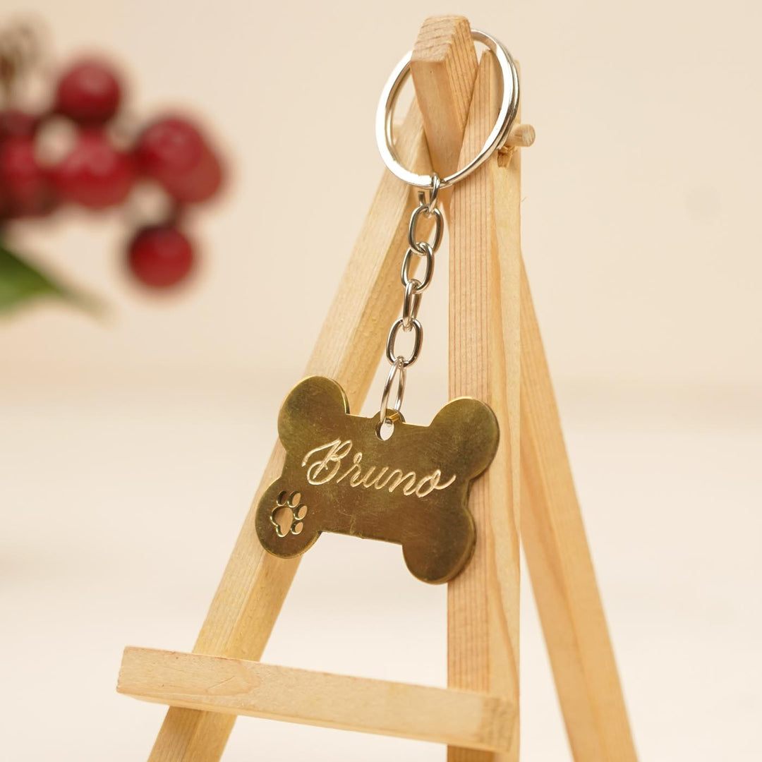 Personalized Bone Shaped Metal Dog Key Chain