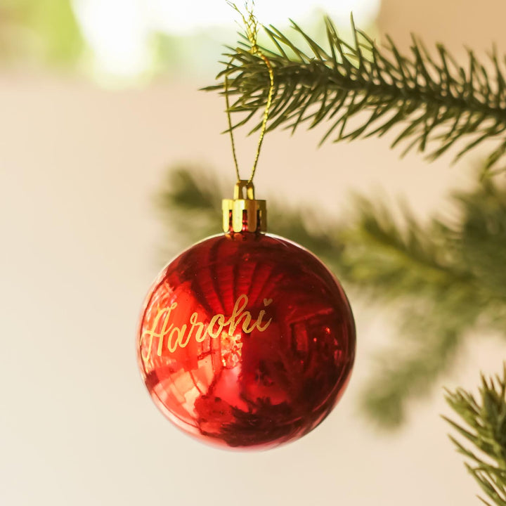 Personalized Red Bauble Christmas Ornament