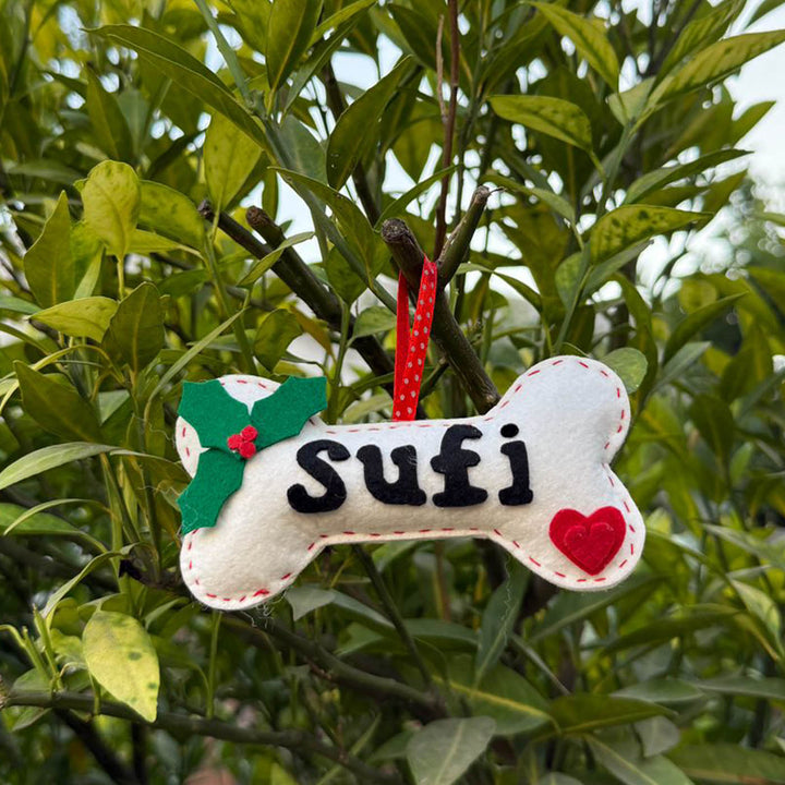 3 Pc | Personalized Felt Dog Christmas Ornament