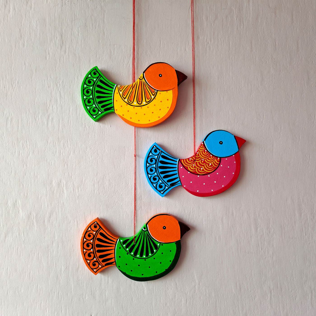 Handpainted Bird String Wall Hangings