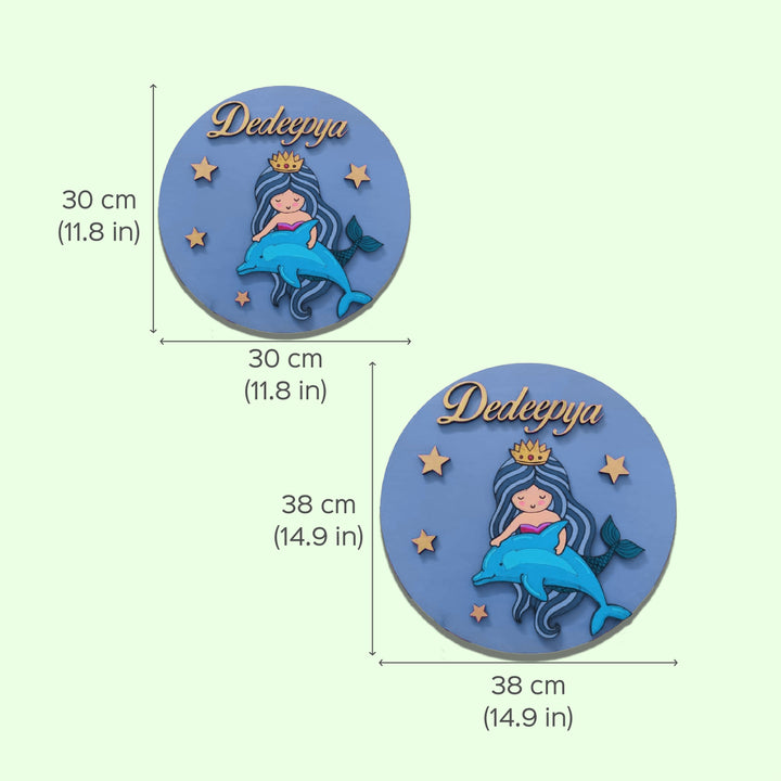 Mermaid Theme Kids Nameplate - Zwende