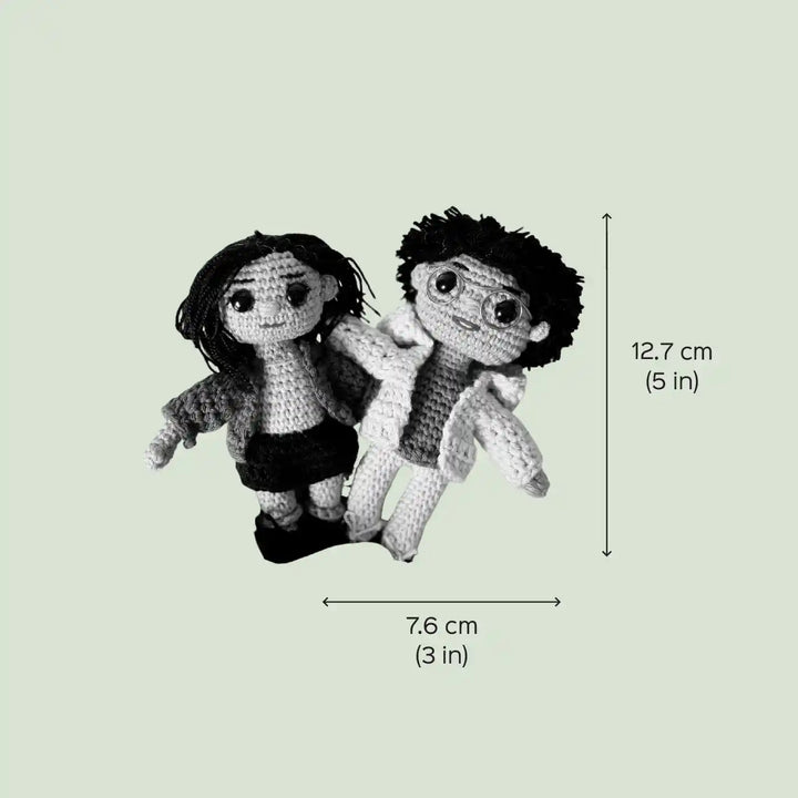 Photo Personalized Handmade Crochet Cotton Replica Doll | Set Of 2