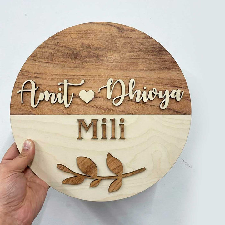 Minimalist 3D Nameplate for Couples & Family