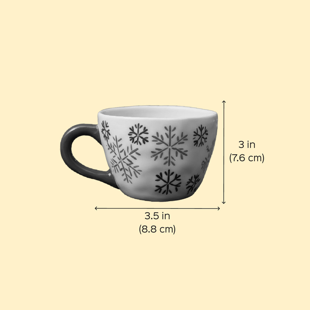 Handmade Frosty Snowflake Ceramic Mug | Secret Santa Gift Ideas