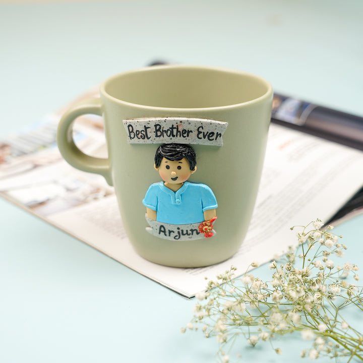 Personalized Handmade Polymer Clay Best Bro Theme Ceramic Mug