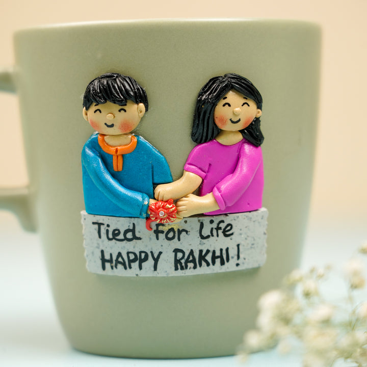 Personalized Handmade Polymer Clay Sibling Duo Theme Ceramic Mug
