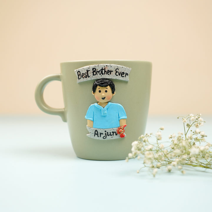 Personalized Handmade Polymer Clay Best Bro Theme Ceramic Mug