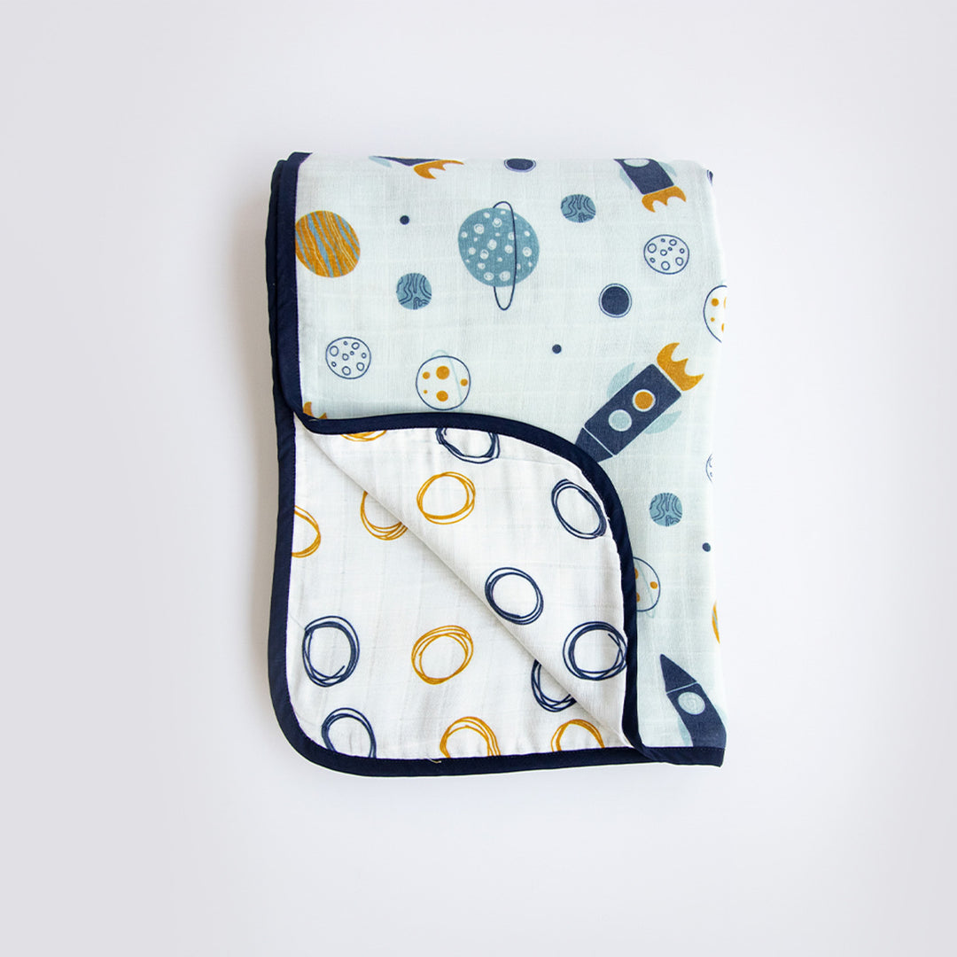 Personalized Reversible Space Theme Kids Dohar | 0-4 Years