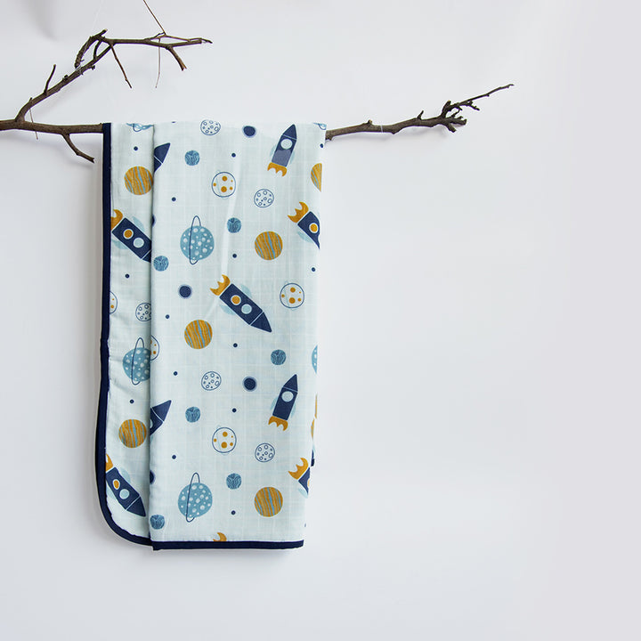 Personalized Reversible Space Theme Kids Dohar | 0-4 Years