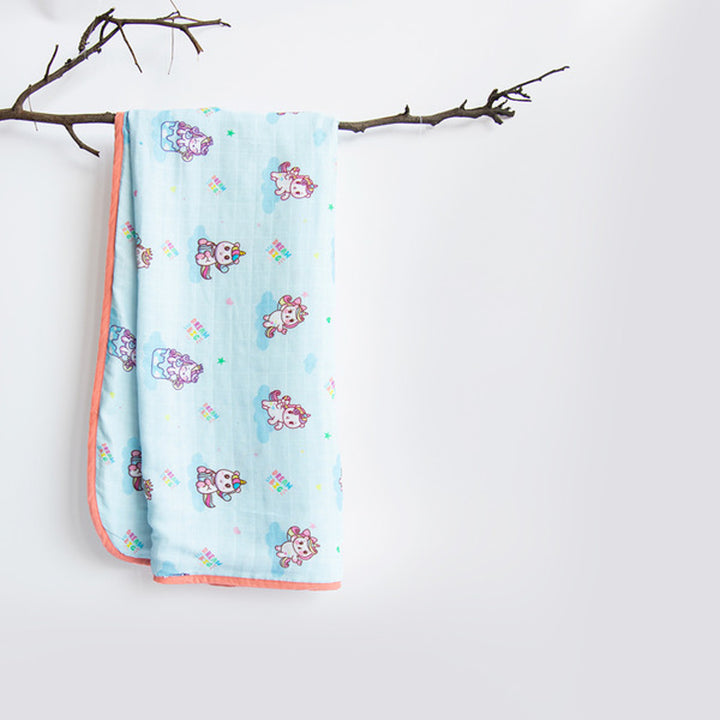 Personalized Reversible Unicorn Dreams Kids Dohar | 0-4 Years