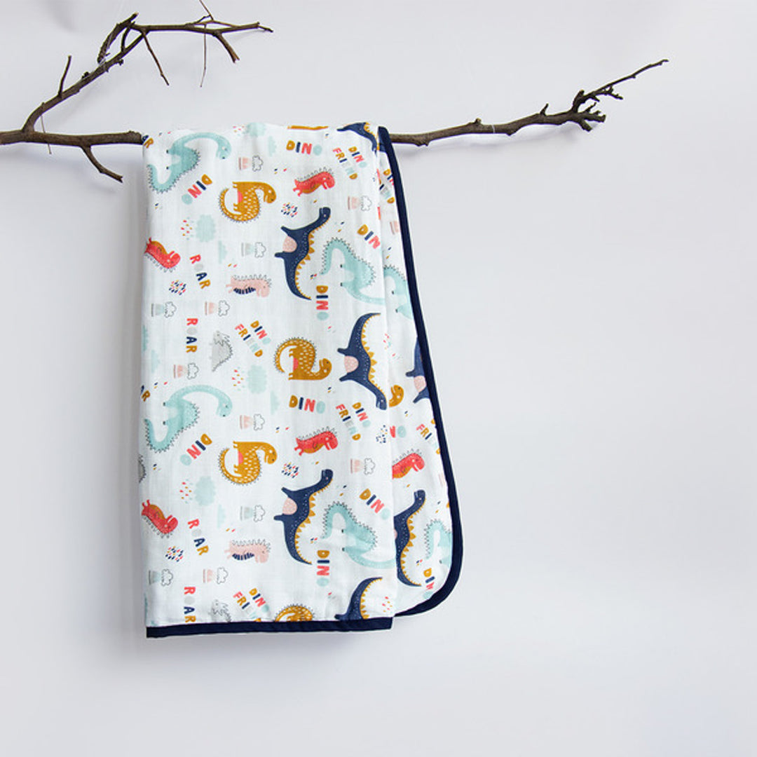 Personalized Reversible Dino Friend Kids Dohar | 0-4 Years