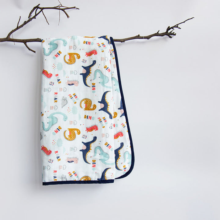 Personalized Reversible Dino Friend Kids Dohar | 0-4 Years