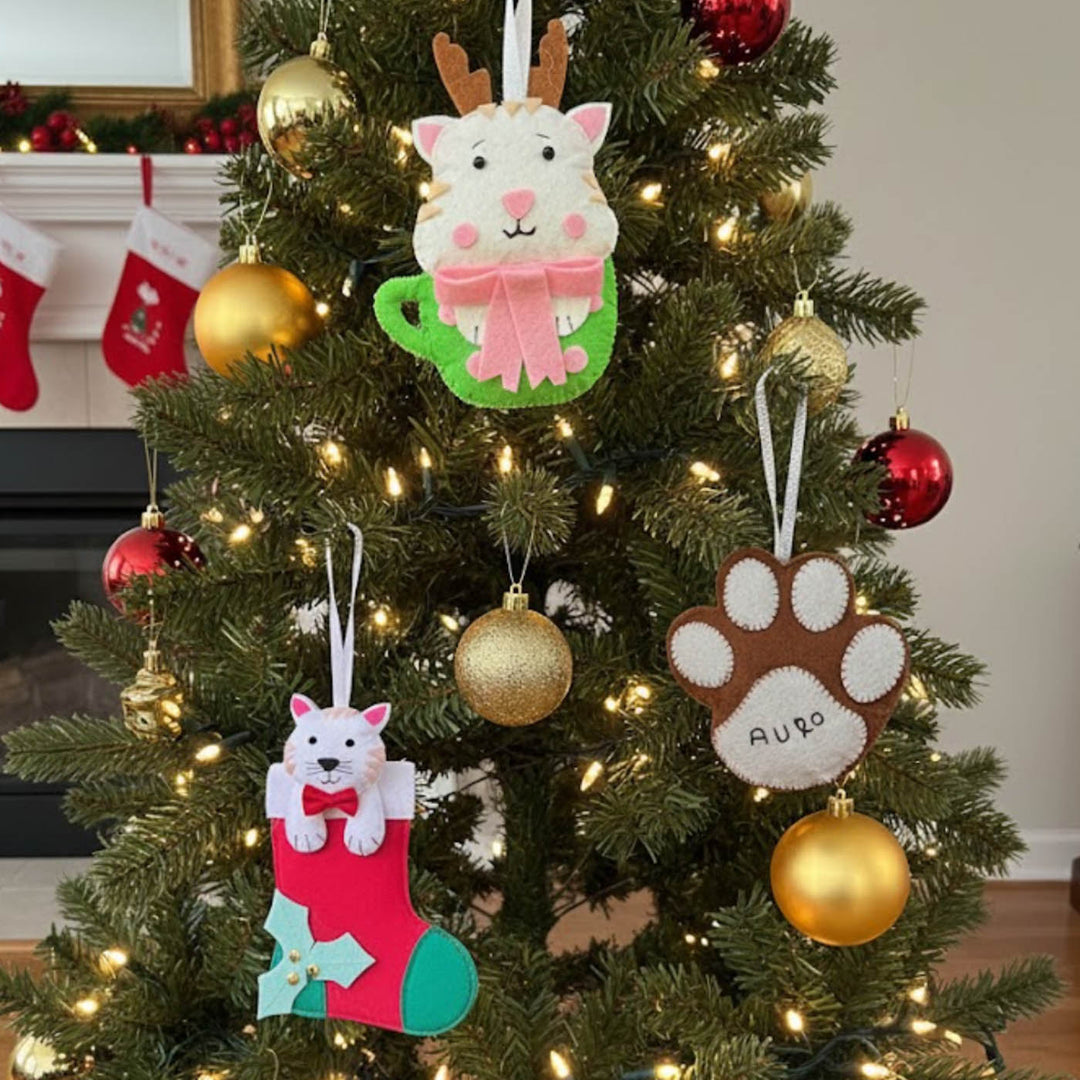 3 Pc | Personalized Felt Pet Christmas Ornament